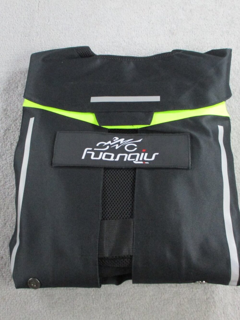 Mens Protective Motorcycle Air Bag Vest Size XL Black Green Safety Reflective - Picture 3 of 6